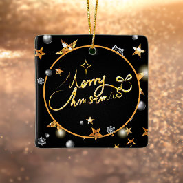Modern Guld Black Metallic Stars God jul Julgransprydnad Keramik