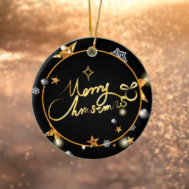 Modern Guld Black Metallic Stars God jul Julgransprydnad Keramik