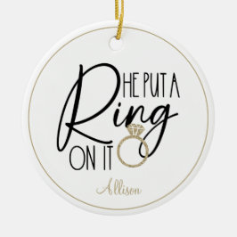 Modern Guld Black Namn satte Ring på det Julgransprydnad Keramik