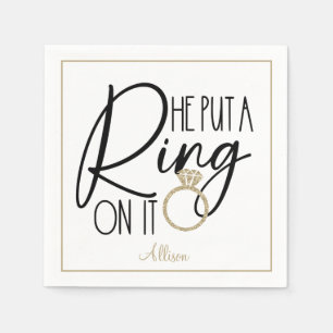 Modern Guld Black Namn satte Ring på det Pappersservett