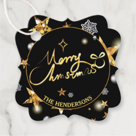 Modern Guld Black Stars God jul Gåvor Etiketter