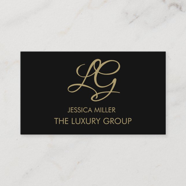Modern Guld Black Tie Luxury Elegant Script Logoty (Framsida)