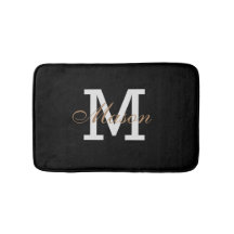Modern Guld Black White Monogram Anpassningsbar Ch