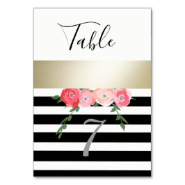 Modern guld Black/white rand ro bröllop Bordsnummer