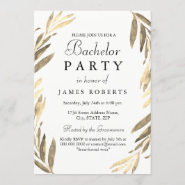 Modern guld blad sällskapsfest inbjudan