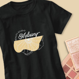 Modern Guld Blommigt Line Elegant-konst för minima T Shirt