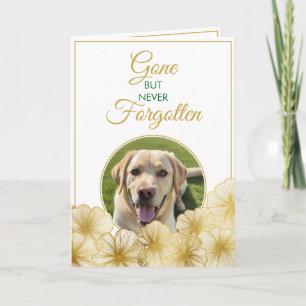 Modern Guld Blommigt Pet Loss Foto Sympathy Kort