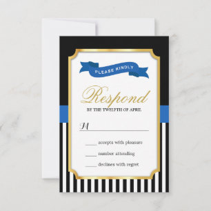 Modern Guld Blue Black White Rand OSA kort