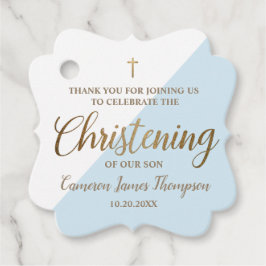 Modern guld Blue Boy Christening Personlig Gåvor Etiketter