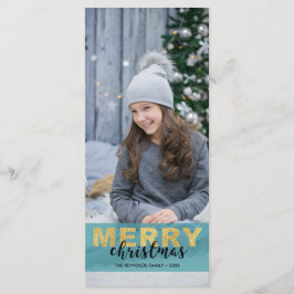 Modern Guld Blue God jul Photo - rackkort