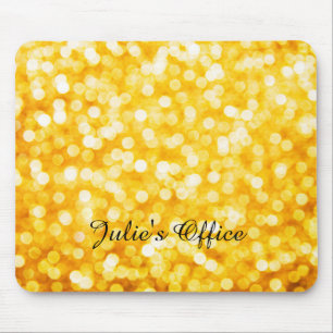 Modern Guld Bokeh Mousepad Musmatta