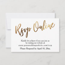 Modern Guld & Bokeh RSVP Online Ledig Handstil