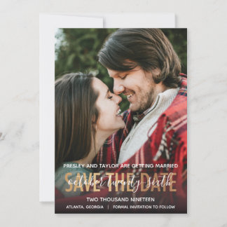 Modern GULD Bold Lettering | Spara datum i fotot Datumet