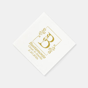 Modern Guld Botaniska Brev B Papper Pappersservett