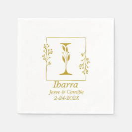 Modern Guld botaniska Brev I Papper Pappersservett