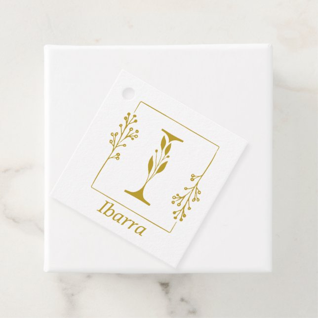Modern Guld Botaniska Brev I-Personligen Gåvor Etiketter (På plats)