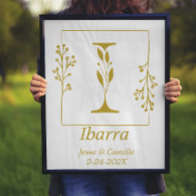 Modern Guld Botaniska Brev I-Personligen