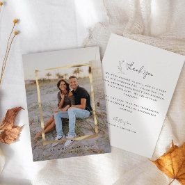 Modern Guld-Bröllop Namnteckning skript Tack Kort