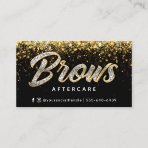 Modern Guld Brows Aftercare PMU-kort Visitkort