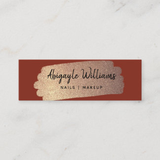 Modern Guld Brush Stroke Terracotta Mini Visitkort