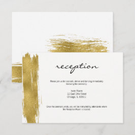 Modern Guld Brushstroke-bröllopskort Inbjudningar