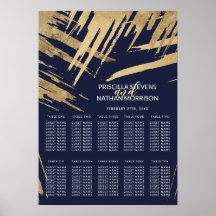 Modern Guld Brushstrokes Blåsätesdiagram för marin