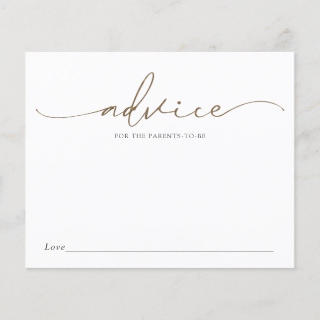 Modern Guld Calligraphy Advice for the Parents (Framsida)