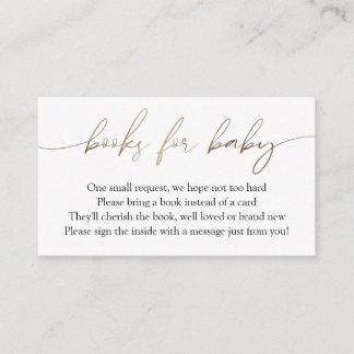Modern Guld Calligraphy Bokar för Baby-begäran Tilläggskort