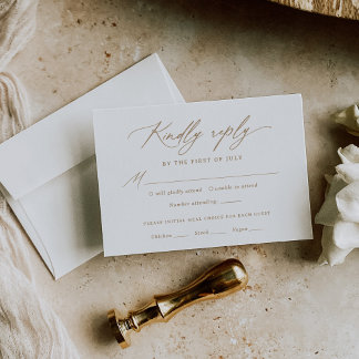 Modern Guld Calligraphy Bröllop Menu OSA kort