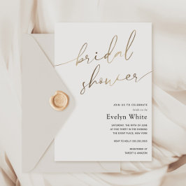 Modern Guld Calligraphy Simple Möhippa Inbjudningar