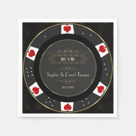 Modern Guld Casino Poker Chip Bröllop Pappersservett
