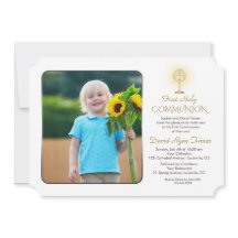 Modern Guld Chalice Photo Boy 1st Heliga Communion