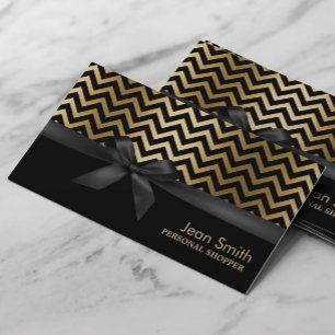 Modern Guld Chevron Rand Personal Shopper Visitkort