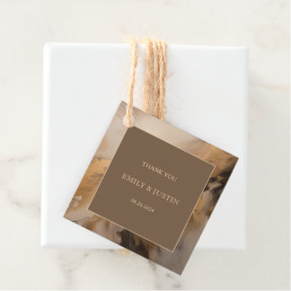 Modern Guld Chocolate Artistic Bröllop Tack Gåvor Etiketter