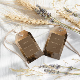 Modern Guld Chocolate Artistic Bröllop Tack Presentetikett