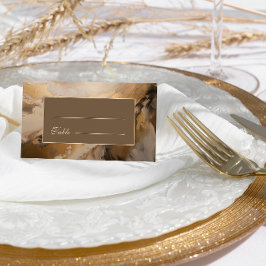 Modern Guld Chocolate Artistic Watercolor Bröllop Placeringskort