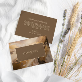 Modern Guld Chocolate Artistic Watercolor Bröllop Tack Kort