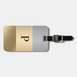 Modern Guld Chopper Silver Metallic Mongram Namn Bagagebricka