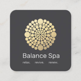 Modern Guld Circle Mandala Motif Fyrkantigt Visitkort