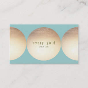 Modern Guld Circles Turcos Blue Salon Visitkort