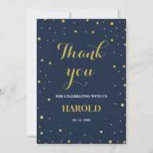 Modern Guld Confetti Navy 50:e överraskande födels