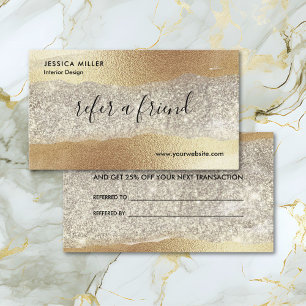 Modern guld diamant glitter falsk folie avtalskort rabattkort