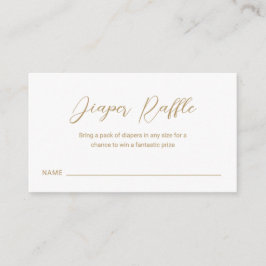 Modern Guld Diaper Raffle Simple Baby Shower Tilläggskort