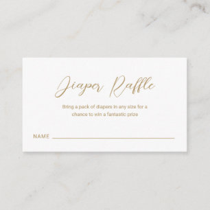Modern Guld Diaper Raffle Simple Baby Shower Tilläggskort
