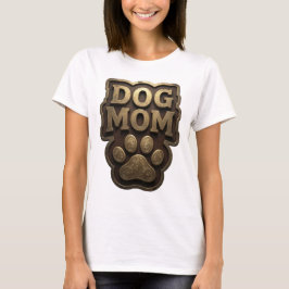 Modern guld DOG MOM Citat Design T Shirt