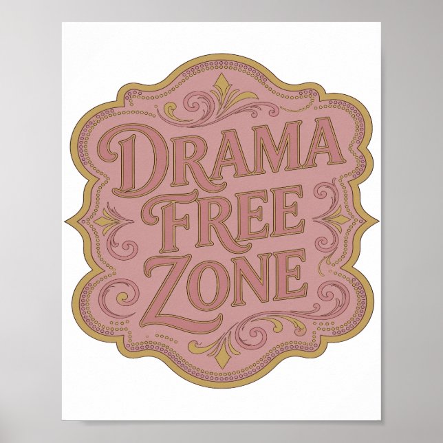 Modern Guld DRAMA FRI ZON Design Poster (Framsidan)