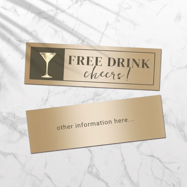 Modern Guld Drink Biljett Drink Voucher (Skapare uppladdad)