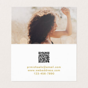 Modern Guld Färg Lettering med QR-kodfoto Visitkort