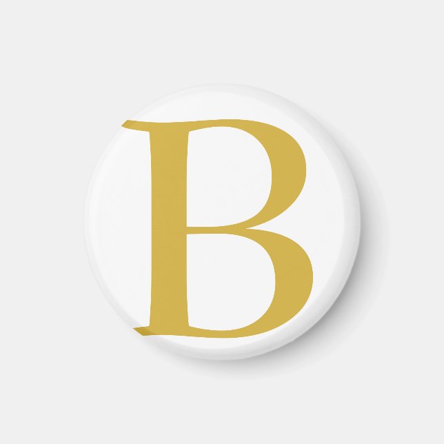 Modern Guld Färg Monogram Add Namn Initial Magnet (Framsidan)