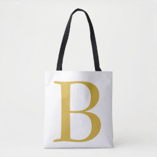 Modern Guld Färg Monogram Add Namn Initial Tygkasse